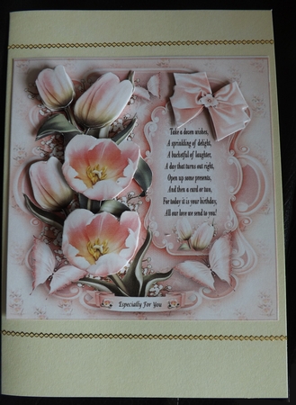 Pink Tulips Bouquet Card Mini Kit by Ann McKenzie