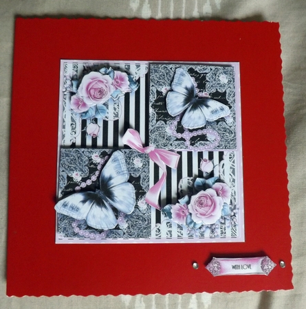 Beautiful Black and White Flutters Card Front Kit by Ann McKenzie