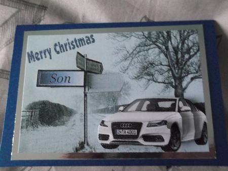 Audi Snow Scene Decoupage by Ann McKenzie