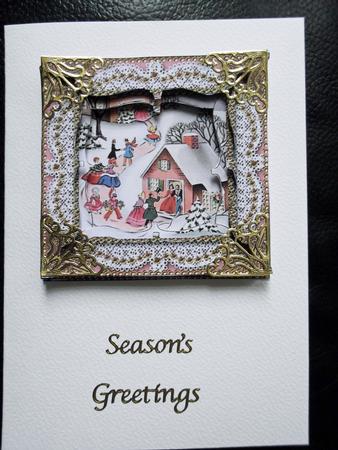 Christmas Party House 5inch Bracket Edge Spiral Stacker by Ann McKenzie