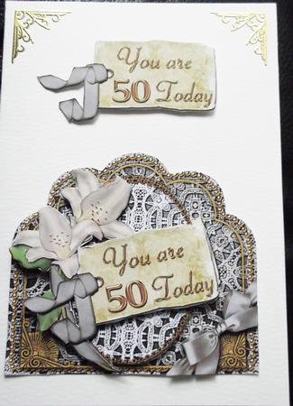 Silver Coffee Lily 50 Today Scallop Lace Step by Step Sheet by Ann McKenzie