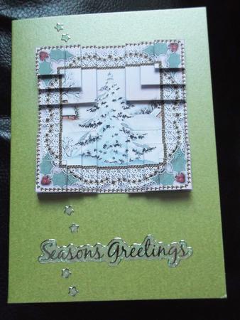 Snow Tree Lace All 4 Corner Stacker Card Front by Ann McKenzie