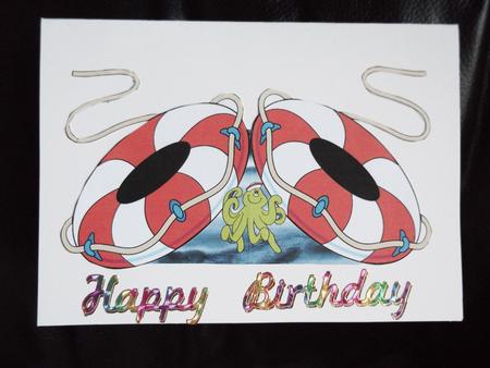 A Nautical Moment Life Buoy Shaped Card by Ann McKenzie