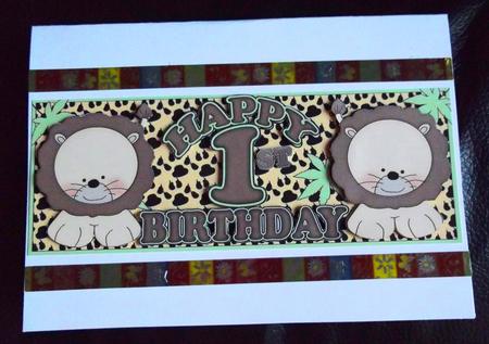 First Birthday or Other, Quick Jungle Card by Ann McKenzie