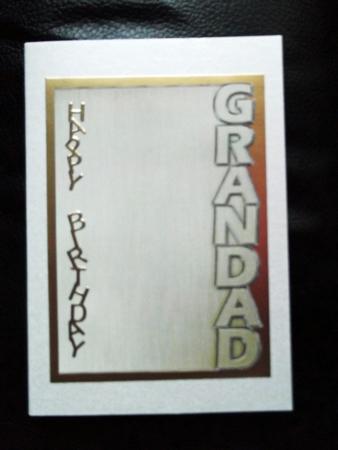 5 x 7 Elegant Metallic Grandad Shaped Card by Ann McKenzie