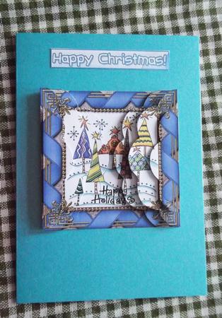 Happy Holiday Trees 5in Side by Side Round Scallop Stacker by Ann McKenzie