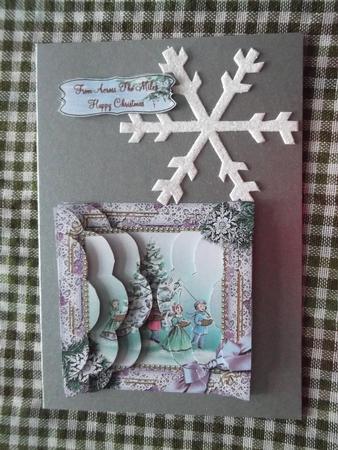 Carol Singers Snow 5in Side by Side Round Scallop Stacker by Ann McKenzie
