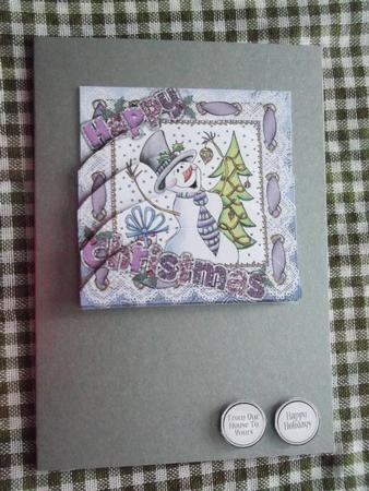 Snowman One Edge 5inch Round Bottom Stacker by Ann McKenzie