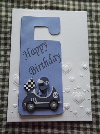 Racecar Door Hanger Card by Ann McKenzie