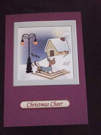 Doggy Walk in the Snow Card Front by Ann McKenzie