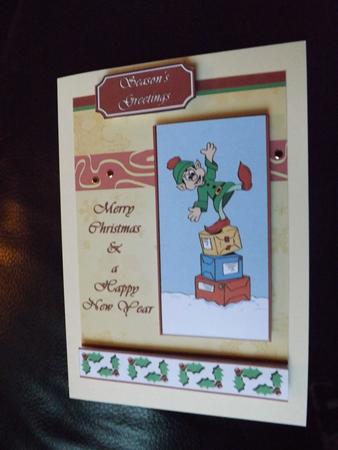 Merry Christmas Elf (gold) - A5 by Ann McKenzie