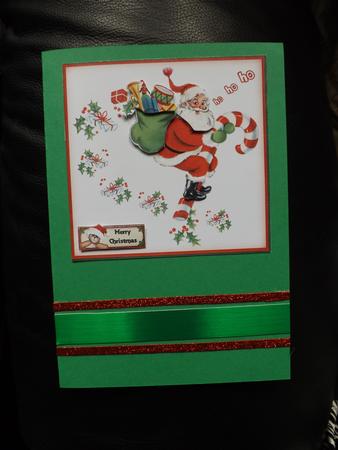 Santa Riding on a Candy Cane Sbs by Ann McKenzie