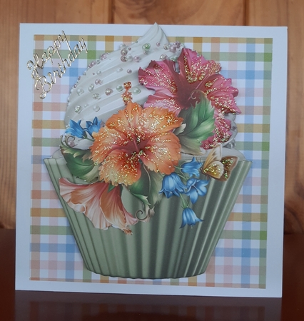 Floral Cupcake Decoupage Sheet - Hibiscus by Lorrae Nicklen