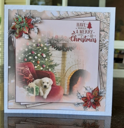 Dogs Christmas 6X6 Topper Sheet #2  by Lorrae Nicklen