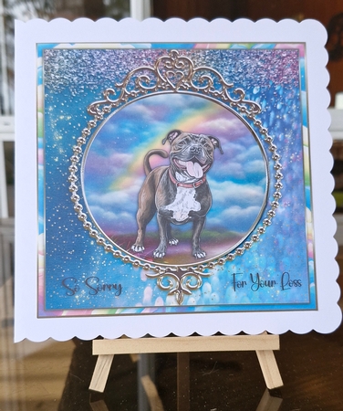 Rainbow Bridge Pet Loss Staffy 2 by Lorrae Nicklen