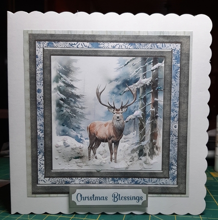 Framed Christmas stag card front 7 by Lorrae Nicklen