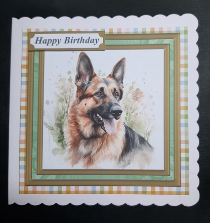 Floral German Shepherd card front 11 by Lorrae Nicklen