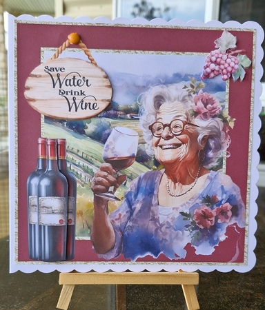 Female vineyard Birthday card front 2 by Lorrae Nicklen