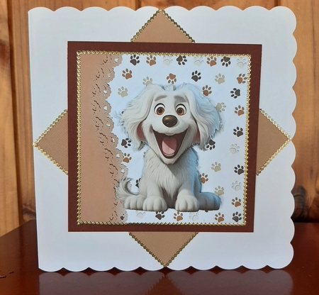 Funny Face Dog Card Front 7x7 (Two) by Lorrae Nicklen