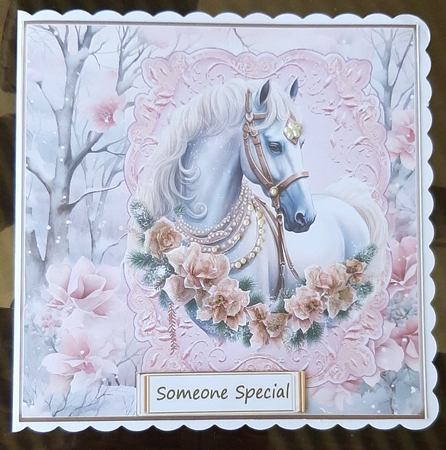 Lovely Pink/Gold  Christmas With Flowers/Card With Toppers 8x8 Mini Kit (Two) by Lorrae Nicklen