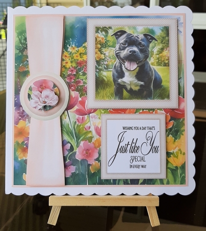 Peach Summer garden pup card front 1 by Lorrae Nicklen