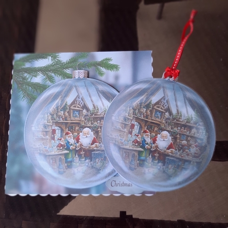 Santas workshop Bauble  by Lorrae Nicklen
