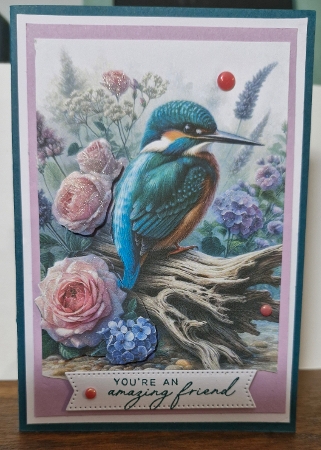 Watercolor Kingfisher With Flowers – 1024×1024 px Nature Illustration Featured Gallery Photo