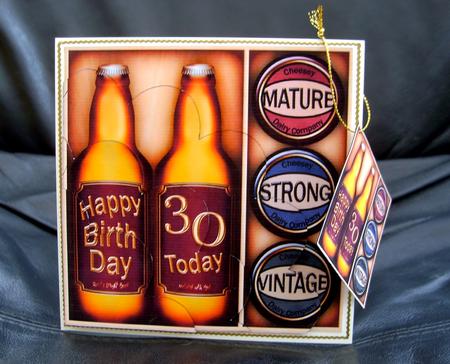30th Birthday Beer Gift Set Shell Edged Corner Side Stacker by Anna Jones