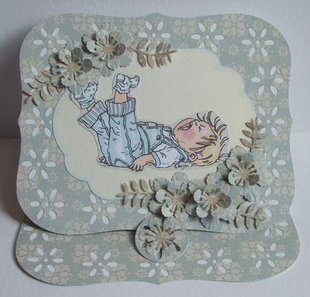 Daisy Border Frame Easel Card by Anna Stretton