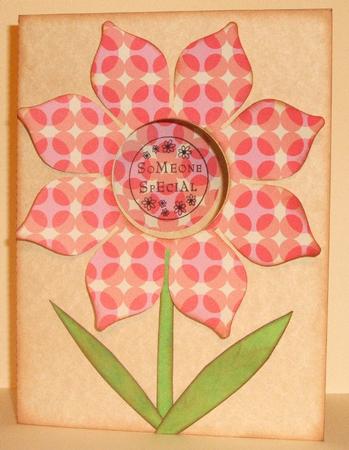 Flower Burst 3 Card With Embossed Effect Butterfly by Anna Stretton
