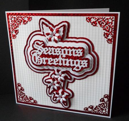 Seasons Greetings with Holly and Ivy A5 Topper by Anna Stretton