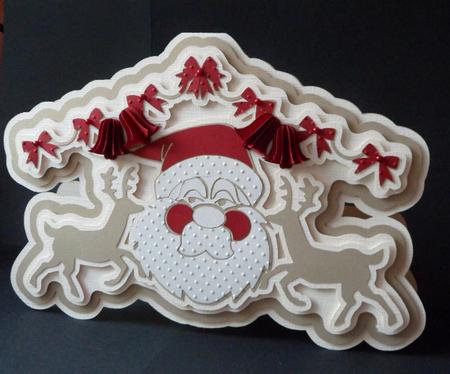 Christmas Santa & Bells Card by Anna Stretton