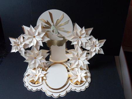 Poinsettia Candle Triple Easel Card by Anna Stretton