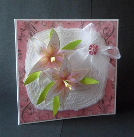 Layered Square Lacy Frame with Lilly topper by Anna Stretton