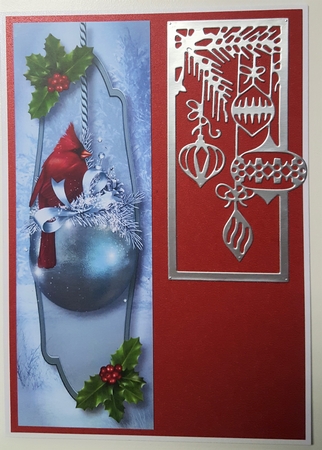 Lge DL Red Cardinal Bauble by Annatjie van Wyk