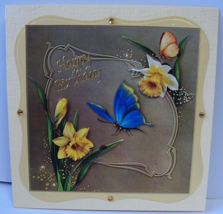 Daffodil Delight 8" Square Card with Step by Step by Annatjie van Wyk