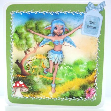 Amity Fairy 8x8 Card Front with Decoupage Mini Kit by Annatjie van Wyk