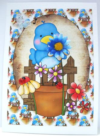 Cute Garden Blue Bird Topper by Annatjie van Wyk