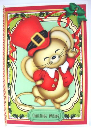 Lovely Jolly Dancing Christmas Mouse by Annatjie van Wyk