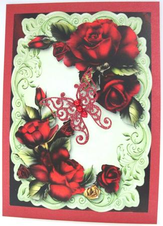 Red Drama Roses Topper & Plaque by Annatjie van Wyk