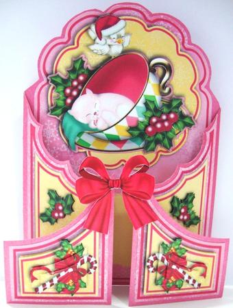 Rose Window Cascade Gatefold - Christmas Kitten by Annatjie van Wyk
