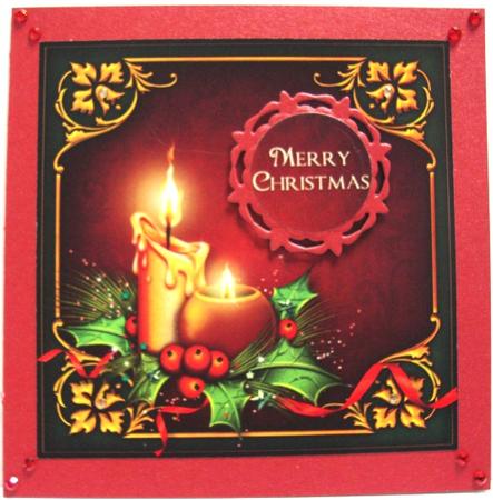 Traditional Christmas Candles Large Square Topper by Annatjie van Wyk