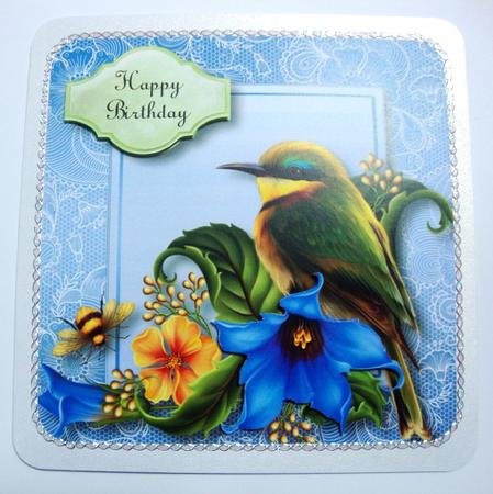 Beautiful Bird Green & Blue by Annatjie van Wyk