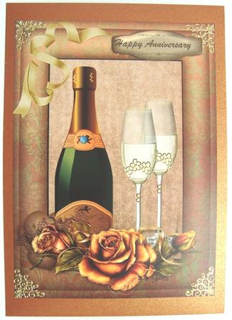 Lovely Golden Roses and Champagne  by Annatjie van Wyk