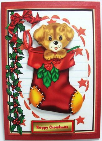 Lovely Christmas Puppy in a Boot by Annatjie van Wyk