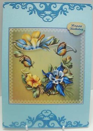 Blue Flowers of the Forest Large Card Front by Annatjie van Wyk