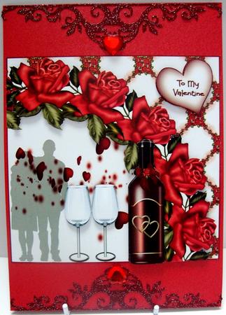 Hearts and Roses with Red Wine by Annatjie van Wyk