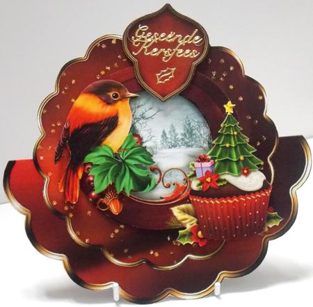 Cute Christmas Friends Scallop Wobble Card Mini-kit by Annatjie van Wyk