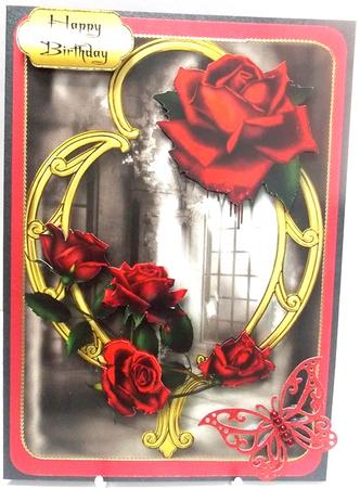Gothic Dread Roses & Golden Frame by Annatjie van Wyk