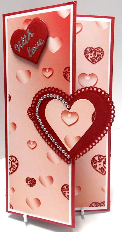 Showered by Love Hearts Metallic Background 4 by Annatjie van Wyk